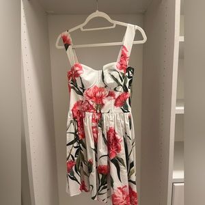 White Dolce and Gabbana Mini Dress with Pink Flowers